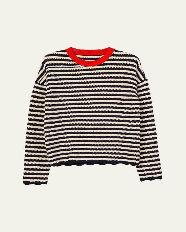 Febo Stripe Crochet Pullov